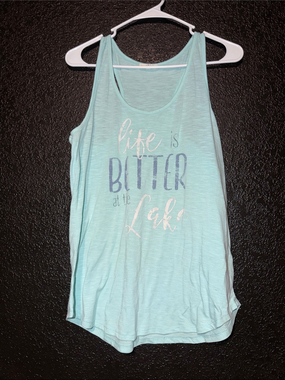 Baby Blue Graphic Tank Top - "Life is Better at the Lake"